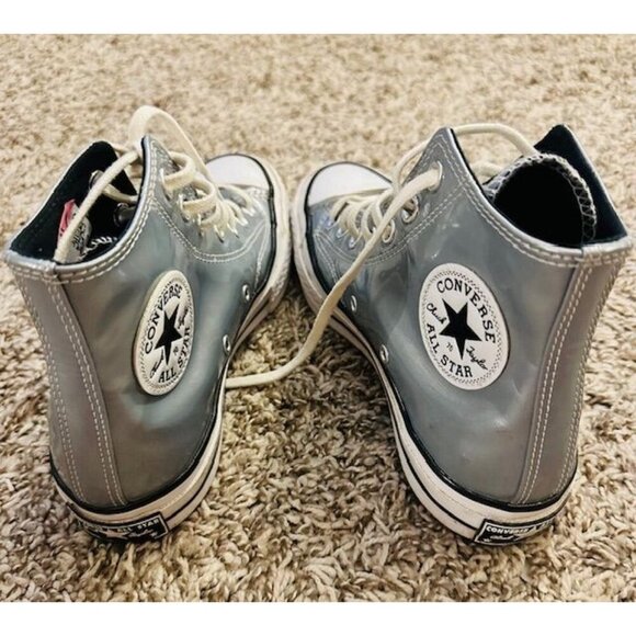 Converse All Star Chuck Taylor High Top Sneakers Silver Womens 6.5 US / 4.5 UK - Picture 3 of 7
